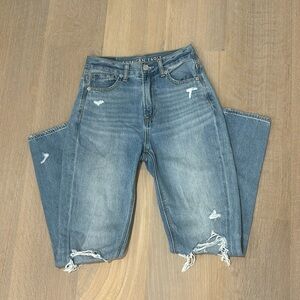 American Eagle Straight Leg Ripped Jeans